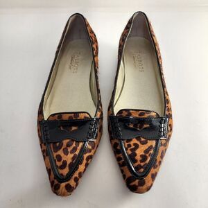 Talbots cheetah print calf hair flats